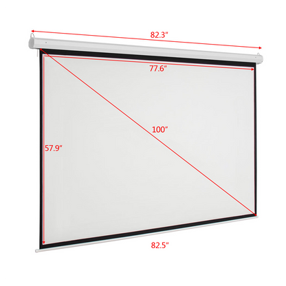 100 INCH 4:3 Manual Projector Screen Matte White