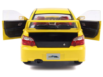2003 Subaru Impreza WRX STI RHD (Right Hand Drive) Yellow with Carbon Hood 1/18 Diecast Model Car by Solido