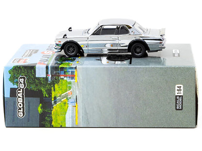 Nissan Skyline HT 2000GT-R RHD (Right Hand Drive) Silver Chrome "Japan Special Edition" "Global64" Series 1/64 Diecast Model Car by Tarmac Works