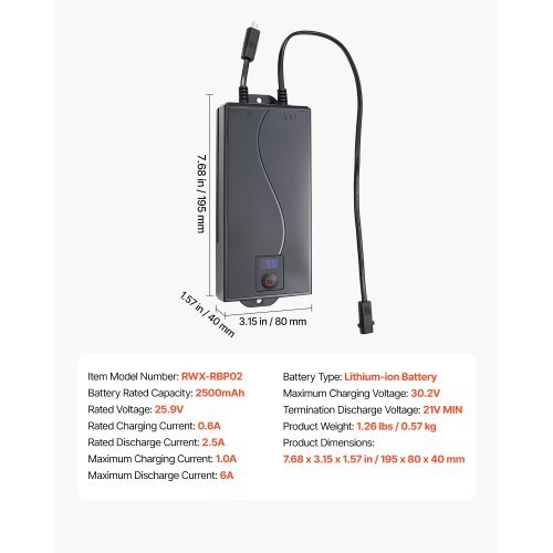 Battery Pack for Reclining Furniture 2500 mAh 2-Pin Recliner Battery Pack