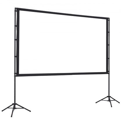 Tripod Projector Screen with 2 Stands 100 Inch 160? Wide Angle 4K HD 16:9