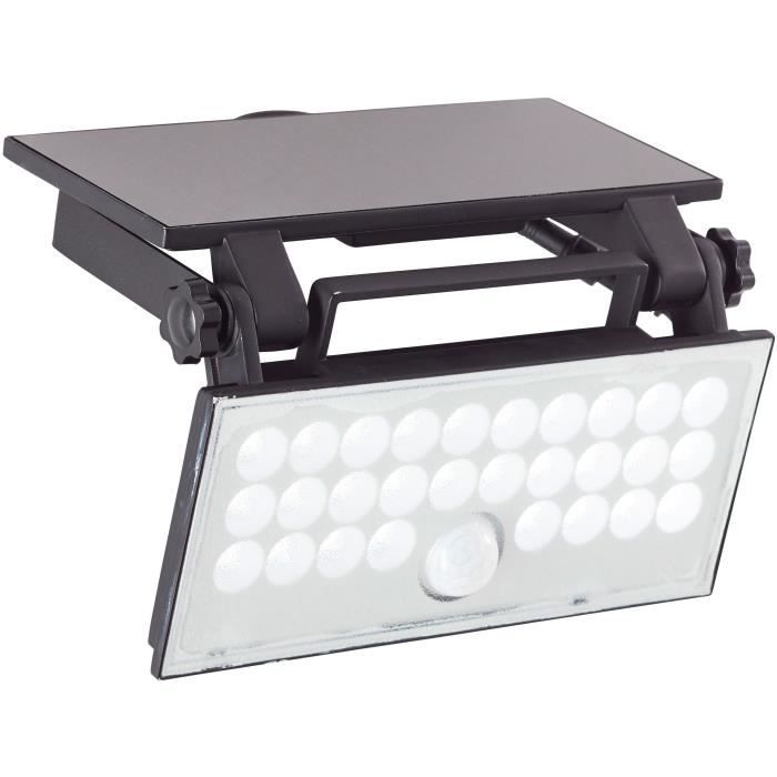 Outdoor wall light - BRILLIANT - LUTON - LED and solar - Motion detector - Plastic and metal - 4 W - Black