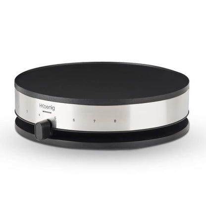 HKoeNIG KREP29 Crepiere 33cm - Temperature up to 230 ° C - 1300W - Non-stick coating - Heating indicator - Stainless steel band