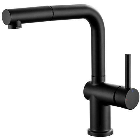Edouard Rousseau - SQUARE Sink Mixer - Pull-out Spray - Black