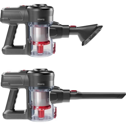H.Koenig UP600 - Broom vacuum - Autonomy: 35 min - 22.2 V - 2 speeds - Power 120W - 3 Accessories - 0.8L