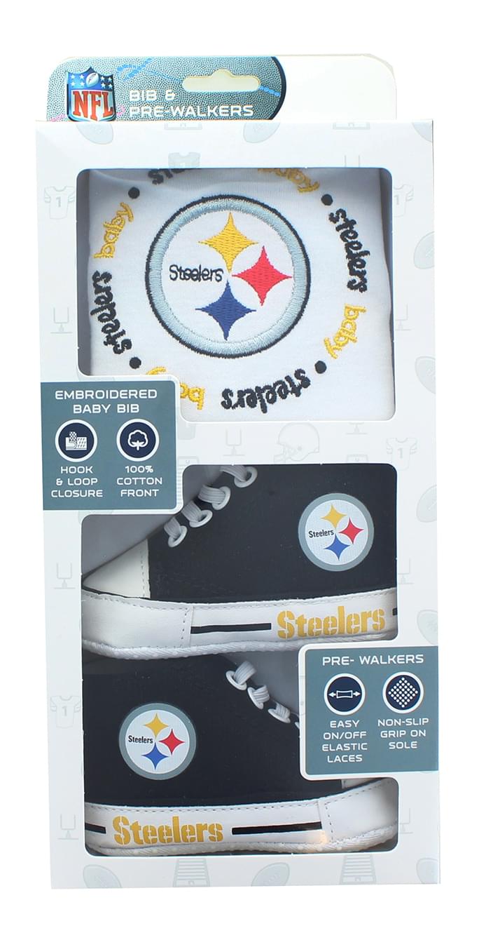 Pittsburgh Steelers NFL 2-Piece Baby Gift Set | Bib & Pre-Walkers