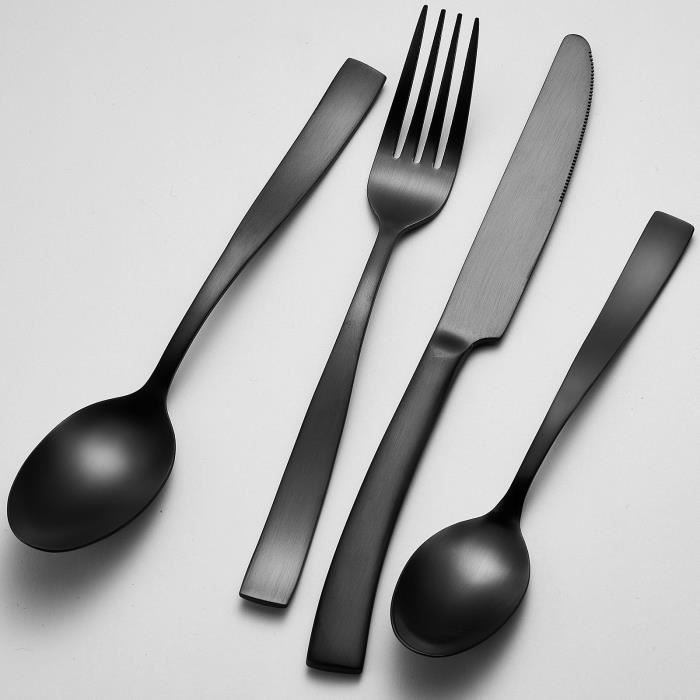 Cutlery set - ARTHUR MARTIN - AM5136 - 24 pieces - Stainless steel - Black finish