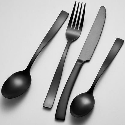 Cutlery set - ARTHUR MARTIN - AM5136 - 24 pieces - Stainless steel - Black finish