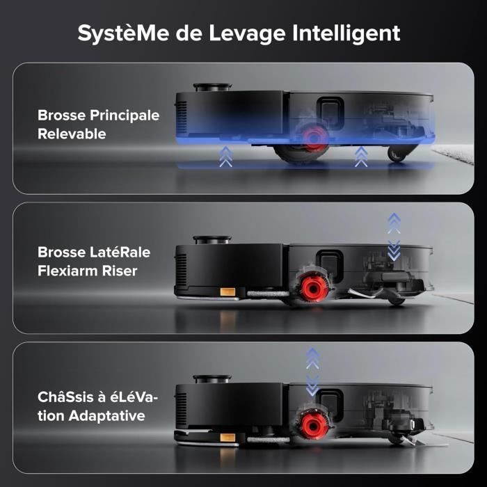 ROBOROCK Saros 10 Black - Robot Vacuum Cleaner - 22,000 Pa - DuoDivide Anti-Tangle - Ultra-thin Design - FlexiArm Brush