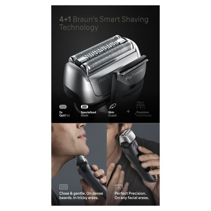 Shaver - BRAUN - SERIES 8 8513s - 4 shaving elements - Wet&Dry - 60 min - Black