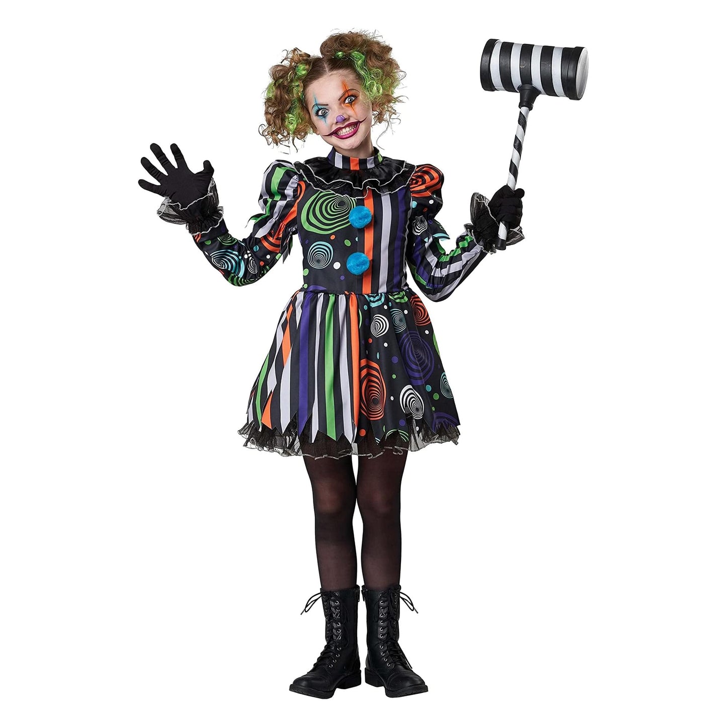 Neon Nightmare Clown Child Costume | Medium