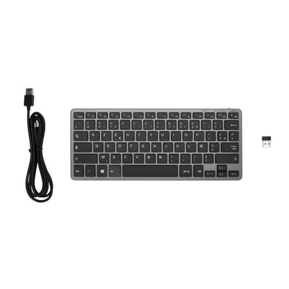 Wireless Keyboard - BLUESTORK - MINI R - Compact - Rechargeable - Grey/Black