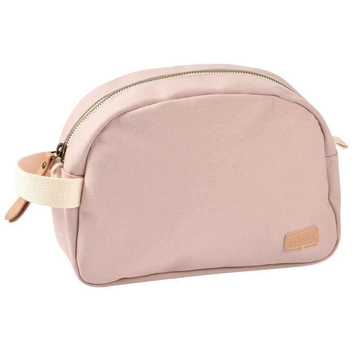 BEABA, Powder pink canvas baby toiletry bag