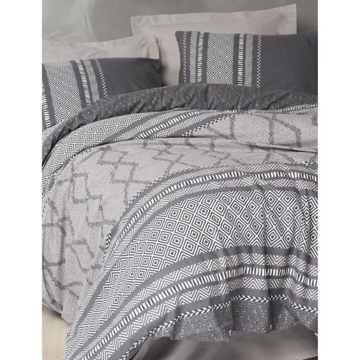 Bedding set - 1 duvet cover 220 x 240 cm + 2 pillowcases 60 x 60 cm - 100% cotton - Mink