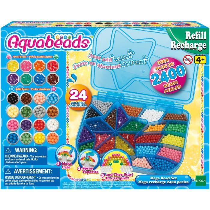 La mega recharge 2400 pearls - aquabeads - 31502 - 24 colors