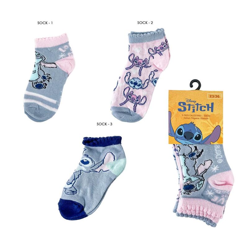 Disney Stitch Set 3 pairs of socks