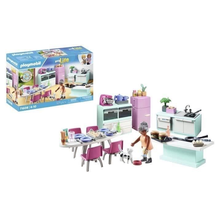 PLAYMOBIL 71608 Kitchen with central island, My life, Architect's house, 105 pieces, Ages 4 and up