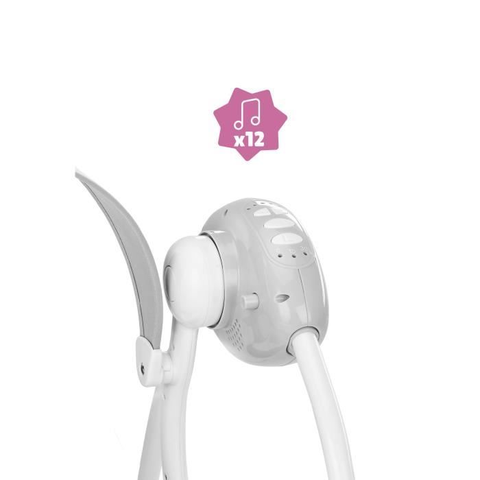 Badabulle Electric Comfort Swing - Foldable - Ultra Compact - Removable play arch, Moonlight