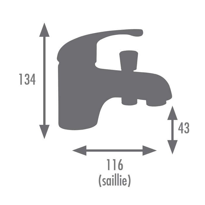 FIRA single-hole chrome bath shower mixer