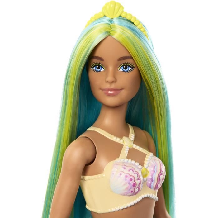 Barbie Mermaid Dolls with Colorful Hair and Fin and Headband HRR03