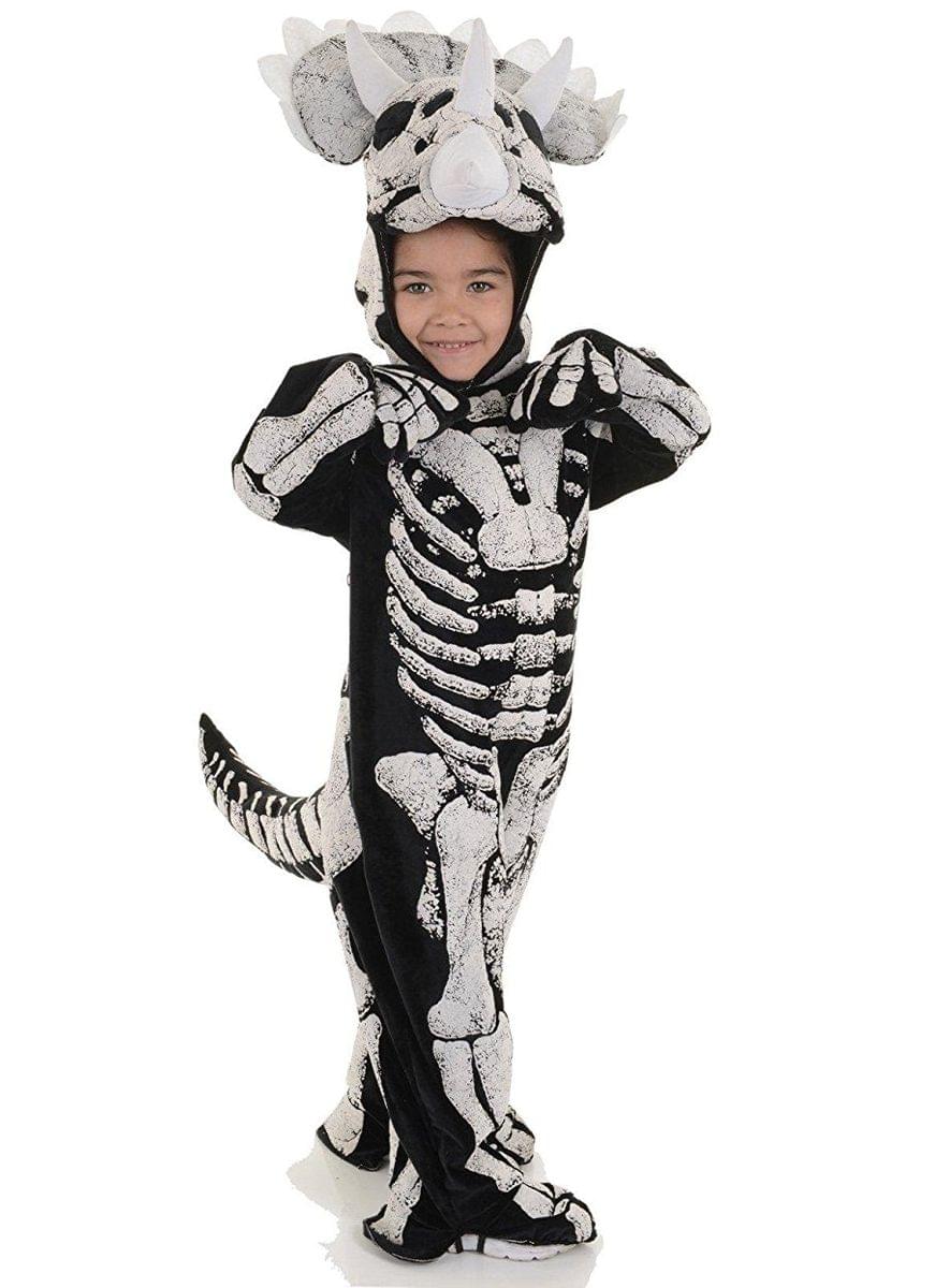 Dinosaur Triceratops Skeleton Child Costume, Medium