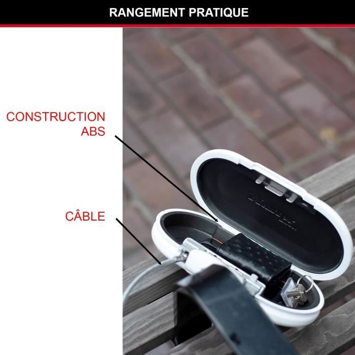 MASTER LOCK Portable Mini Travel Storage Box with Security Cable - White