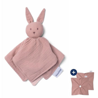 doomoo Doudou Bébé You&Me - Reversible and Comforting Doudou - Supplied with 2 Bodies to Transport the Parent's Scent, Pink