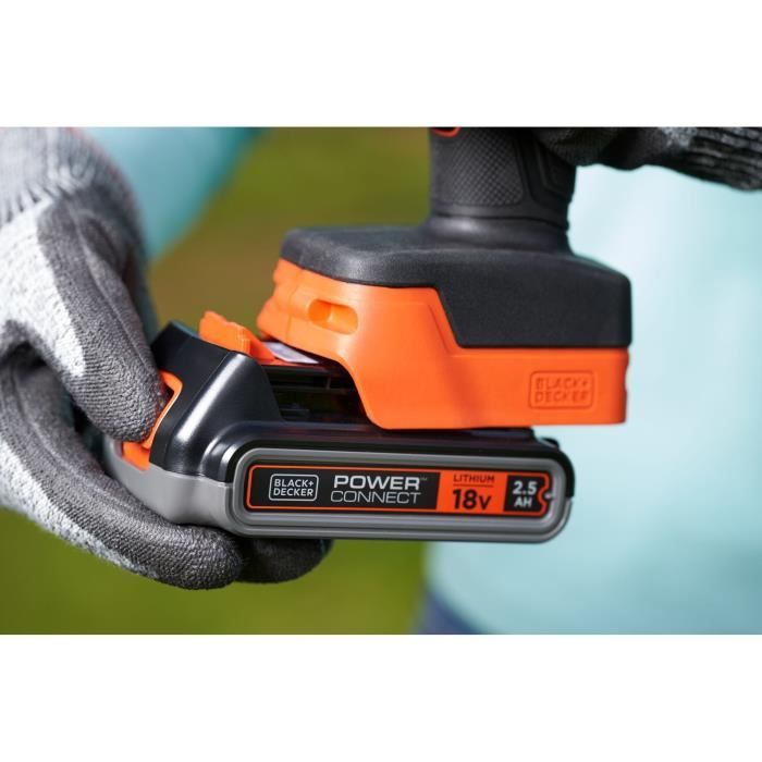BLACK+DECKER pruning shears - 18V 2Ah Lithium battery - Cutting capacity 25mm - Safety trigger