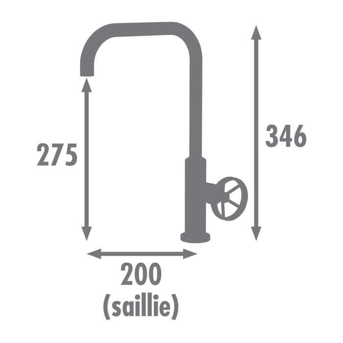 Mobile Mobile Sink Mixer Mobile - Black - 25 mm - Metal Handle Striped decor - Rousseau