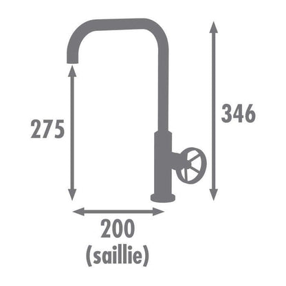 Mobile Mobile Sink Mixer Mobile - Black - 25 mm - Metal Handle Striped decor - Rousseau