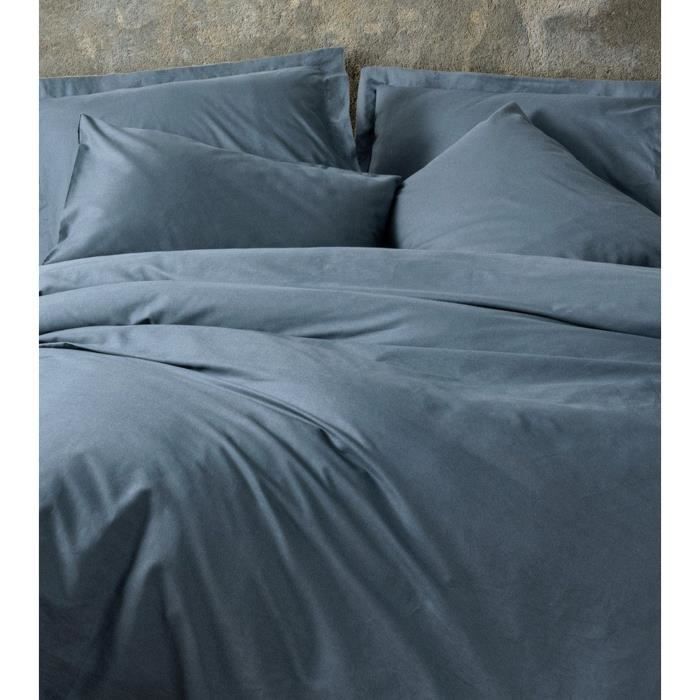 Bedding set - 1 duvet cover 220 x 240 cm + 2 pillowcases 60 x 60 cm - 100% cotton - Anthracite