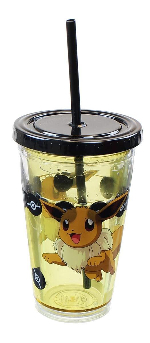 Pokemon Eevee 18oz Carnival Cup w/ Floating Confetti Pokeballs