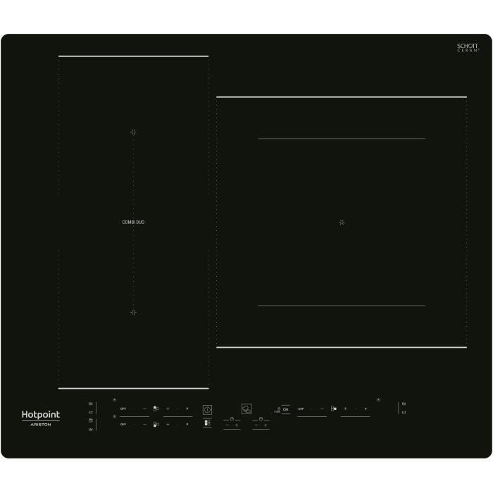 HOTPOINT HB2760BNE - Induction hob - 3 zones - 7200W total - L 59 cmX D 51 cm - Black