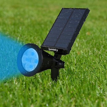 Lumisky pack of 2 Waterdown Outdoor Solar Spots - 4 colorful LEDs - 200 LM - Pivoting head at 90 ° C