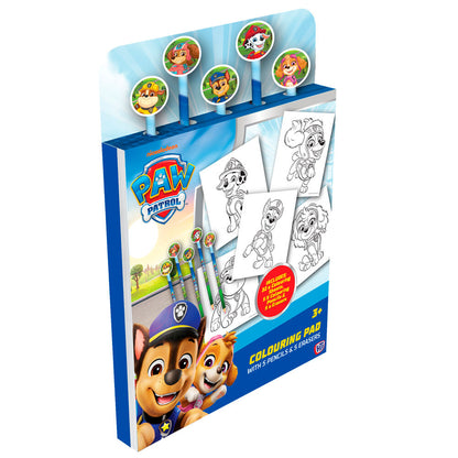 Paw Patrol colouring book with pencils and erasers