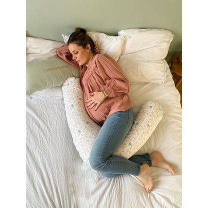Maternity pillow - TINEO - Sage green - Rabbits