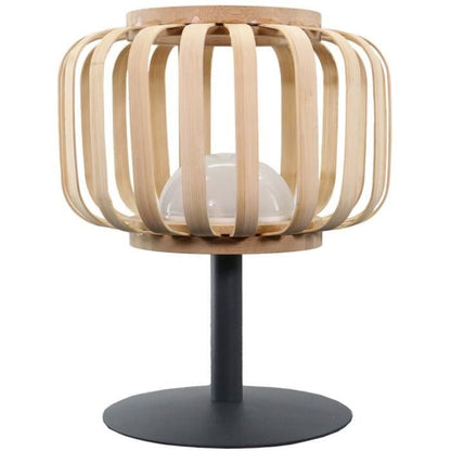 Cordless table lamp - LUMISKY - STANDY MINI BAMBOO - H25 cm - Natural bamboo - Warm white and white LED