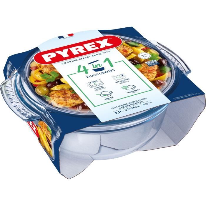 PYREX - 118A000/7043 - Cocotte ronde - 32cm * 27cm - Pyrex Classic - 3,5L + 1,4L