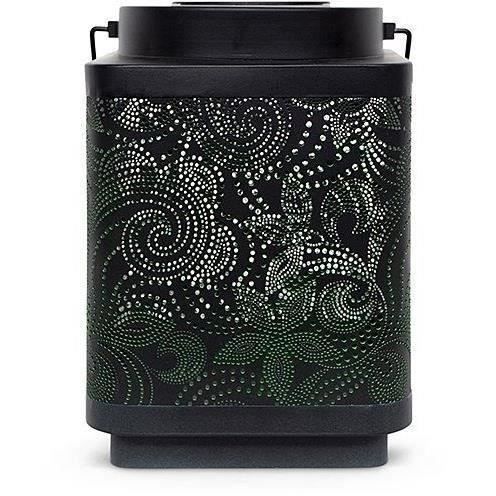 Solar lantern - GARDEN ID Attract - Green 11 x 11 h15 cm - 6 to 8 hours autonomy - Mobile - On/off button.