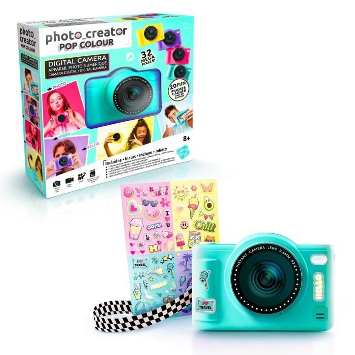 Canal Toys - Photo Creator - Pop Digital Camera Green Color - With 32GB SD card included