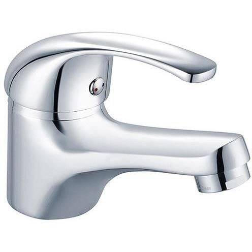 Washbasin mixer - EDOUARD ROUSSEAU - Cardiff - Ceramic cartridge Ø 40 mm - Flow reducing aerator - Fixed spout - Chrome