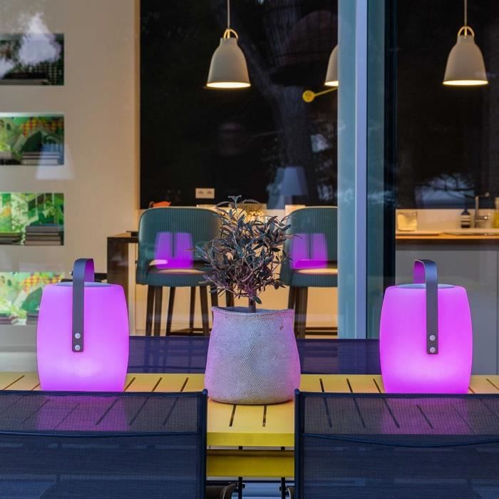 Wireless Bluetooth speaker lamp - LUMISKY - LUCY PLAY - H31 cm - Dimmable white and multi-color LED