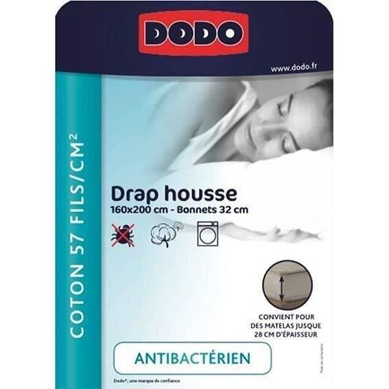 Dodo - antiBacteriens - White - 160x200 cm Cover Draf - Bonnet 32 ??cm