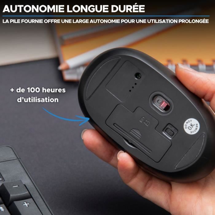 Wireless Mouse - BLUESTORK - Office 25 - PC/MAC - Black - 2.4 GHz Connection - Long Battery Life