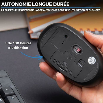Wireless Mouse - BLUESTORK - Office 25 - PC/MAC - Black - 2.4 GHz Connection - Long Battery Life