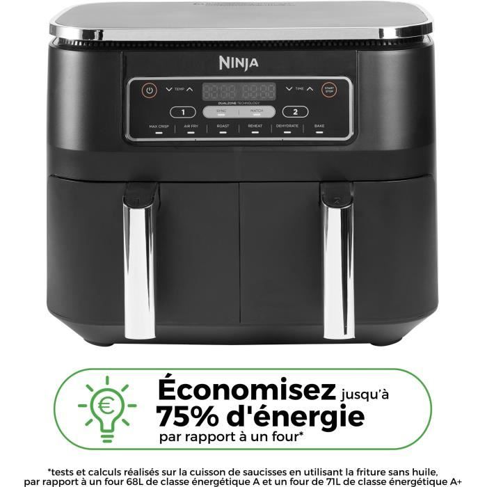 Ninja Foodi AF300EU - Dual Zone Oil Fryer - Sync functions, match - 6 cooking modes - 7.6L - 2400W