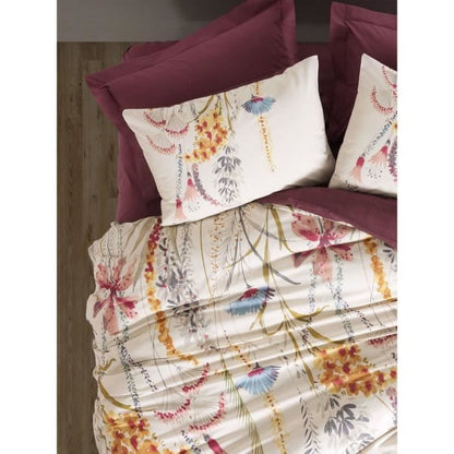 Bedding set - 1 duvet cover 220 x 240 cm + 2 pillowcases 60 x 60 cm - 100% cotton - Red