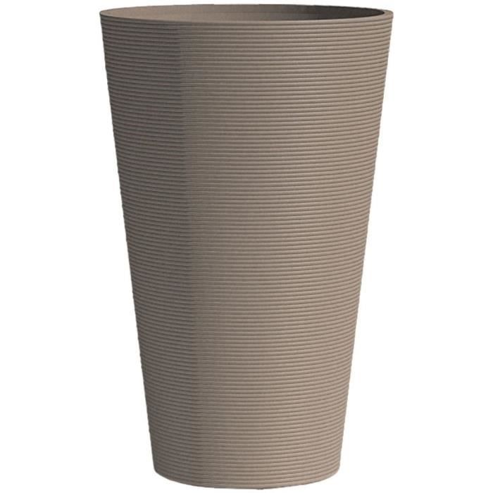 Tall flower pot - GARDEN ID - Green Care Sense Tall Taupe - 55 cm - 10 year warranty - 100% recycled - UV and frost resistant