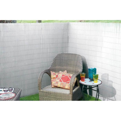 Double-sided PVC reed screen - NATURE - 1 x 3 m - 1600 g/m² - Blackout 4/5 - Anti-UV - White