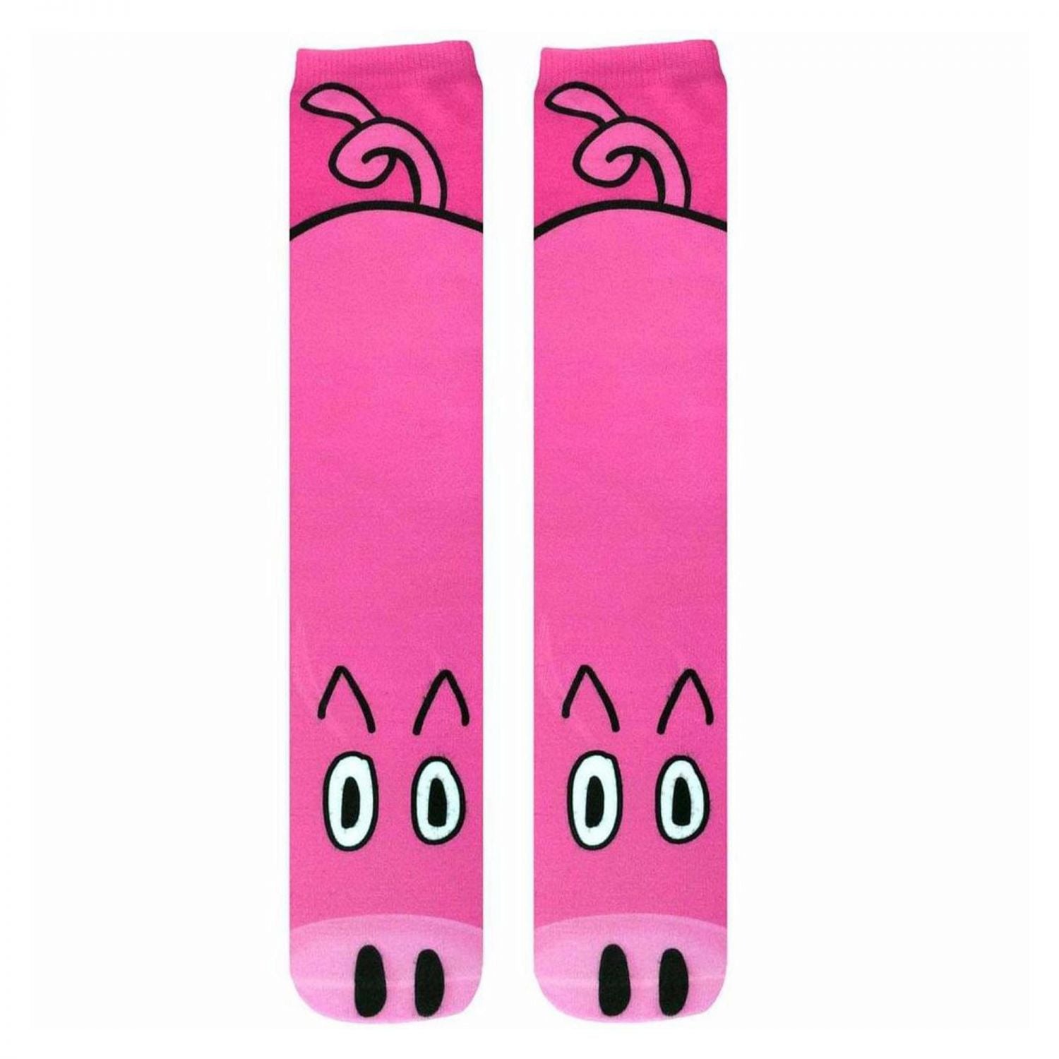 Pig Photo Print Knee High Socks